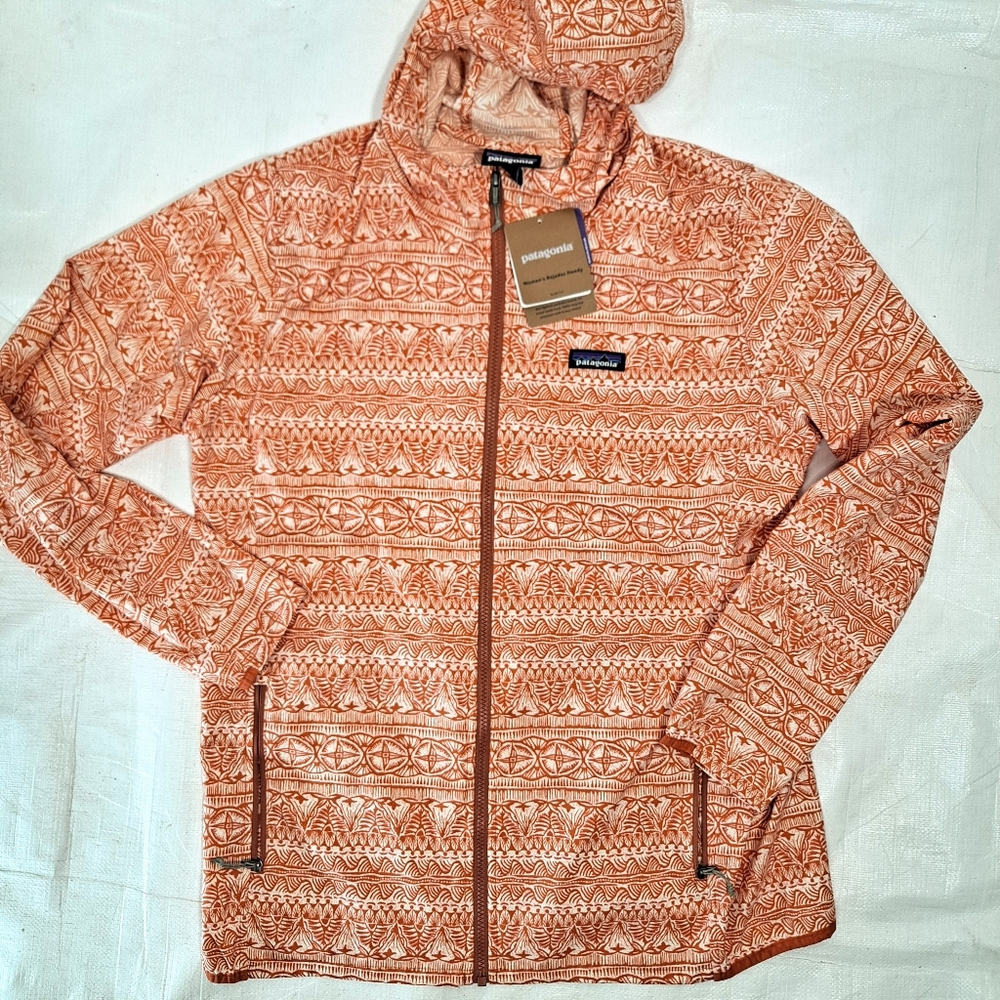 Patagonia Sunset Orange Bajadas Hoodie NWT